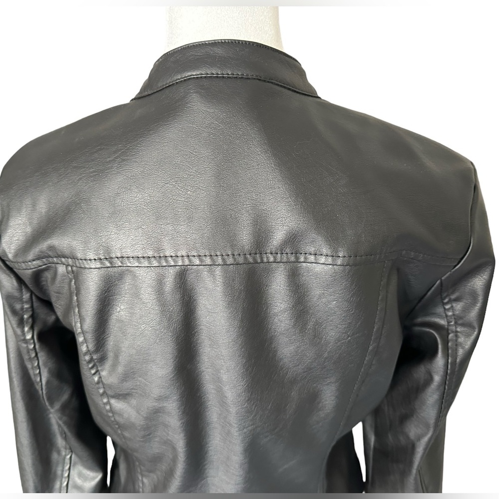 New Look Black Faux Leather Moto Jacket Junior Size M NWOT - Picture 6 of 10